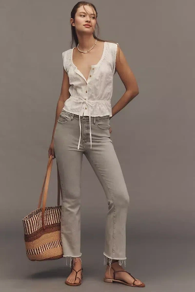 Good American Good Legs Soft-tech High-rise Straight-leg Jeans In Beige