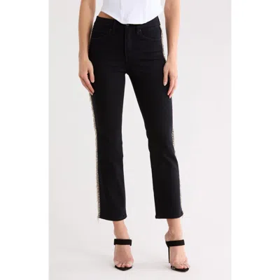Good American Good Legs Straight Crystal Jeans In Black411