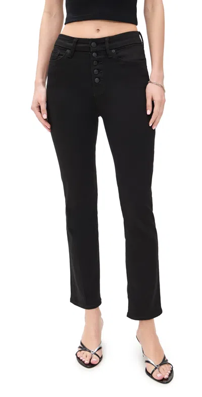 Good American Good Legs Straight Jeans Black001