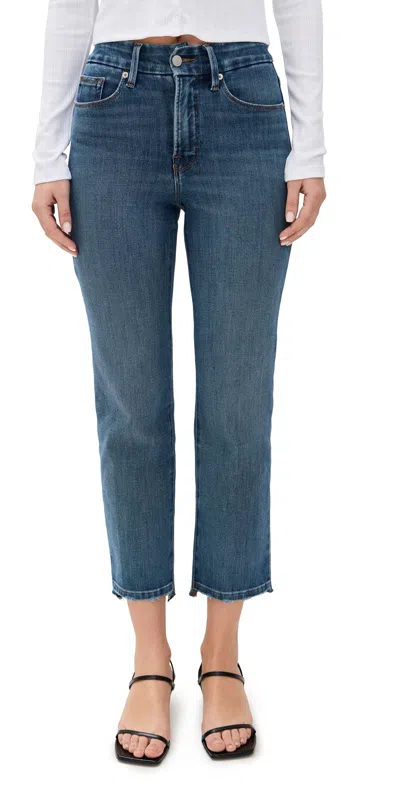 Good American Good Legs Straight Jeans Indigo855 In Blue