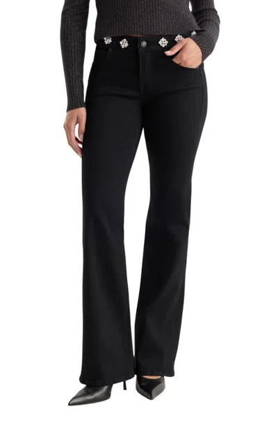 Good American Good Low Rise Embellished Bootcut Jeans In Black001