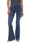 Good American Petite Good Mid-rise Flare-leg Jeans In Indigo616