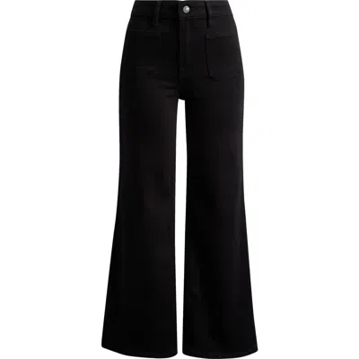 Good American Good Petite High Waist Patch Pocket Palazzo Jeans In Black