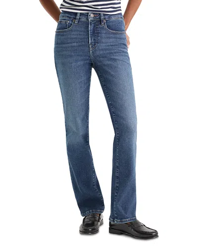 Good American Good Petite Mid Rise Straight Jeans In Indigo 1230 In Blue