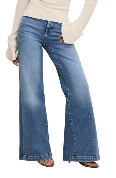 Good American Good Petite Palazzo Jeans In Indigo837