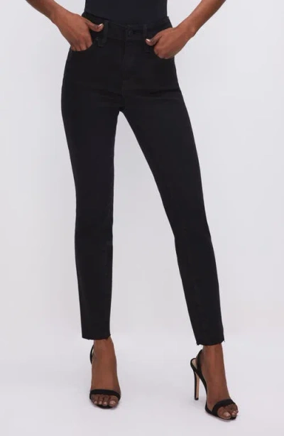 Good American Good Curve Never Fade High Waist Straight Leg Jeans In Black