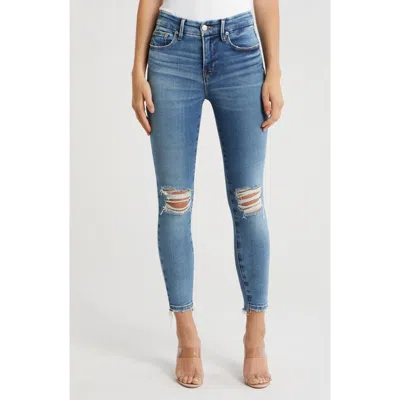 Good American Good Petite Ripped Step Hem Skinny Jeans In I521