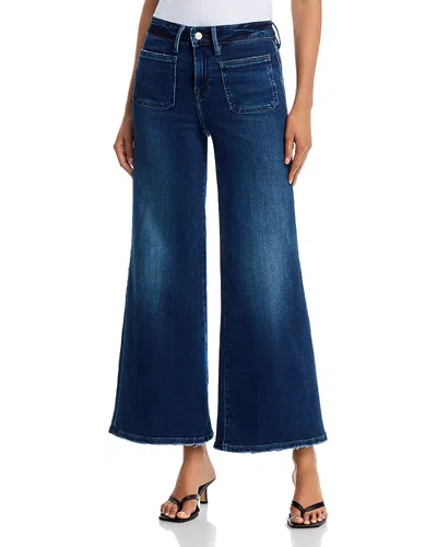 Good American Good Petite Soft Touch High Rise Palazzo Jeans In Indigo511 In Purple