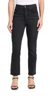Good American Good Petite Straight Jeans With Darted Back Pockets Black340 In Black340