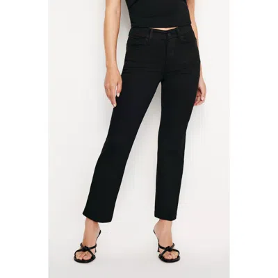 Good American Good Petite Straight Leg Jeans In Black001