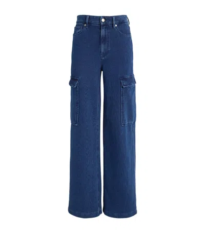 Good American Good Skate Cargo Jeans In Purple