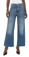 Good American Good Skate Cropped Wide Jeans Indigo1005 In Brown