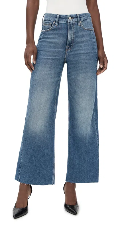Good American Good Skate Cropped Wide Jeans Indigo1005 In Brown