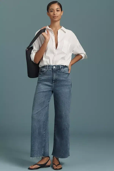 Good American Good Skate High-rise Crop Wide-leg Jeans In Blue