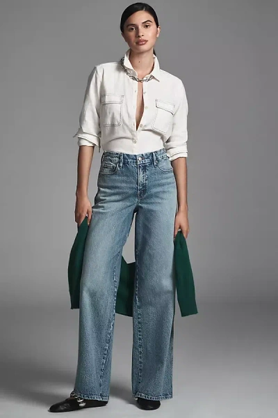 Good American Good Skate High-rise Wide-leg Jeans In Blue