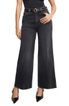 Good American Womens Black407 Good Skate Crop-wide-leg Stretch-denim Blend Jeans In Black