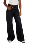 Good American Good Skate High Waist Wide Leg Jeans In Black347