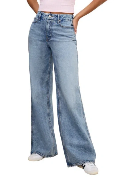 Good American Good Skate High Waist Wide Leg Jeans In Indigo756