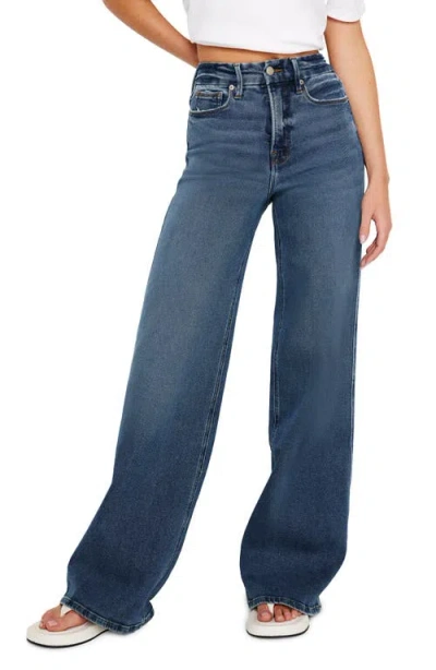 Good American Good Skate Straight Leg Jeans In Bblue83