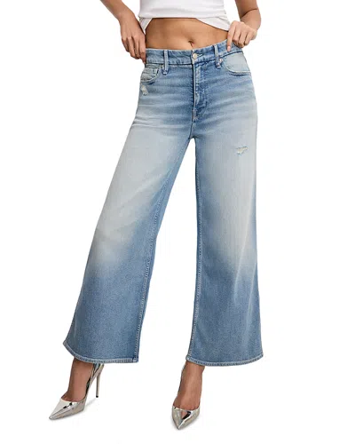 Good American Good Skate Wide Cropped Jeans In Indigo958