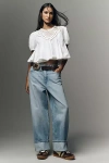 Good American Good Standard Baggy Cuffed Jeans In Blue