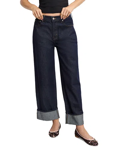 Good American Good Standard Baggy Cuffed Jeans In Indigo1006 In Blue
