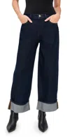Good American Good Standard Baggy Cuffed Jeans In Indigo1006 In Blue