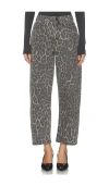 Good American Good Icon Leopard Straight-leg Jeans In Gray