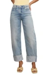 Good American Womens Good Standard Barrel Wide-leg Denim Jeans Indigo890 In Blue
