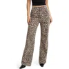 Good American Good Standard Leopard Print Wide Leg Jeans In Animal Print