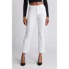 Good American Good Straight High Waist Raw Hem Straight Leg Jeans In White 037