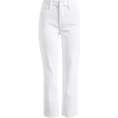 Good American Good Straight High Waist Raw Hem Straight Leg Jeans In White