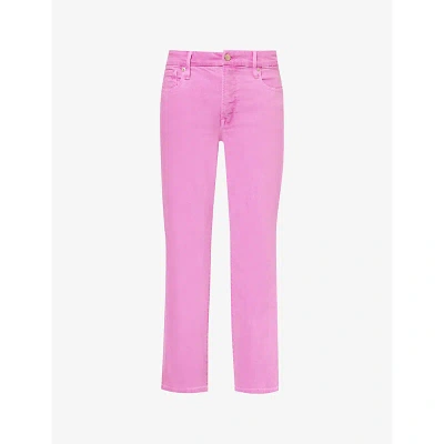 Good American Womens Mineral Lollipop002 Good Straight-leg Mid-rise Denim-blend Jeans
