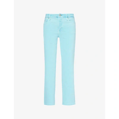 Good American Womens Mineral Pool001 Good Straight-leg Mid-rise Denim-blend Jeans