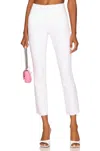 Good American Good High Rise Straight Raw Hem Jeans In W037 In White