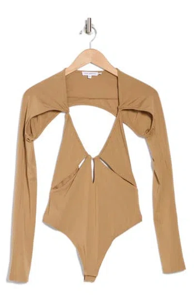Good American Good Touch Extreme Bodysuit In Pecan001