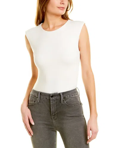 Good American Good Vibes Sleeveless Bodysuit In White