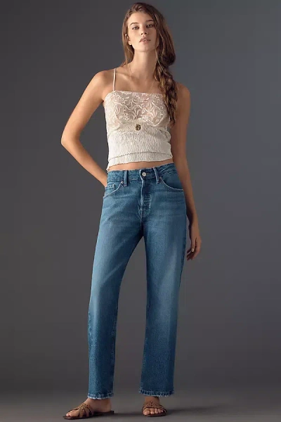 Good American Good Vintage Straight Mid-rise Straight-leg Jeans In Multi