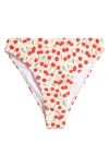 GOOD AMERICAN GOOD AMERICAN GOOD WAIST CHERRY PRINT CHEEKY BIKINI BOTTOMS
