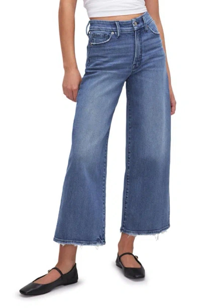 Good American Good Waist Crop Palazzo Jeans In Indigo 338