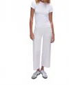Good American Good Waist Cropped Palazzo Jeans In White In White