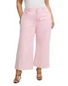 Good American Good Waist High Rise Cropped Palazzo Jeans In Pink In Mineralrosequartz