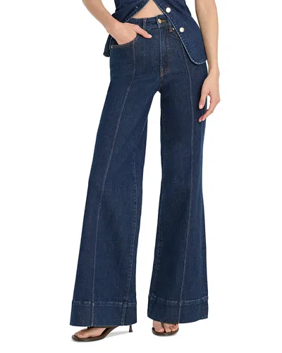 Good American Good Waist High Rise Palazzo Jeans In Indigo1169 In Blue