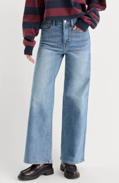 Good American Good Waist High Waist Palazzo Ankle Wide Leg Jeans In Blue