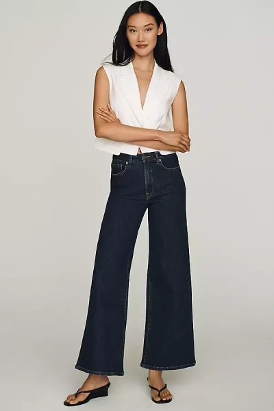 Good American Good Waist Palazzo Ankle Jeans In Blue