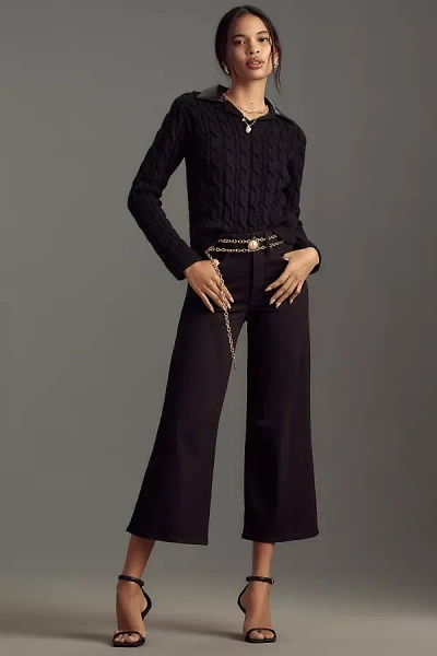 Good American Good Waist Palazzo Crop Jeans In Black