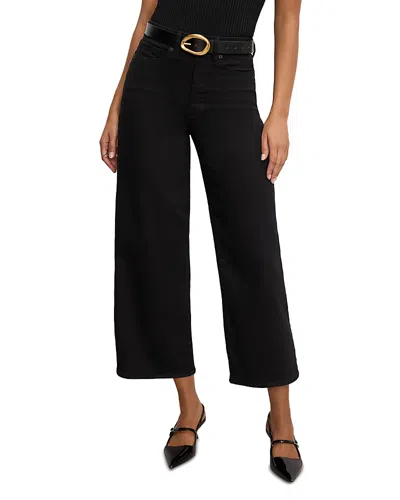 GOOD AMERICAN GOOD WAIST PALAZZO CROPPED JEANS IN BLACK