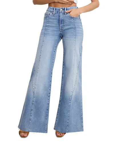 Good American Good Waist Palazzo High Rise Wide Leg Jeans In Indigo 957 In Blue