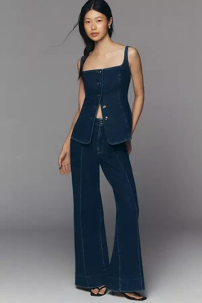 Good American Good Waist Palazzo High-rise Wide-leg Jeans In Blue