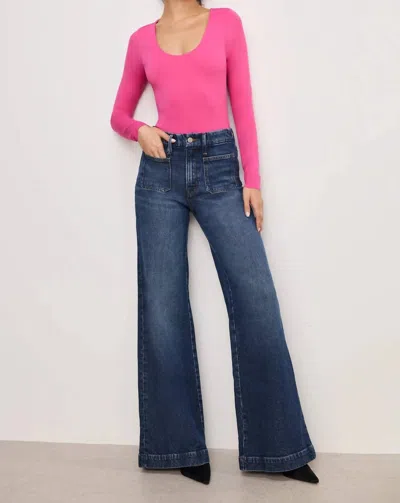 GOOD AMERICAN GOOD WAIST PALAZZO JEANS IN INDIGO
